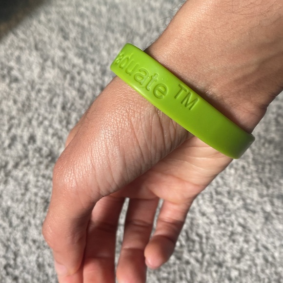 Bright green “Commitment to Graduate” silicone bracelet - Picture 3 of 15